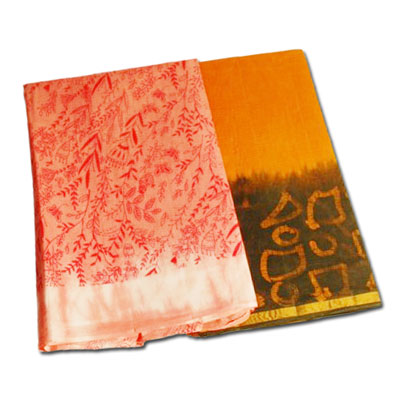 "Fancy Cotton sarees  HSNM-19, HSNM-20 (2 SAREES )( Without Blouse) - Click here to View more details about this Product